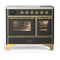 ILVE Majestic III 40-Inch Induction Range with 6 Induction Elements and Triple Glass Door Electric Oven in Matte Graphite with Brass Trim (UMDIB40NR3MGG)