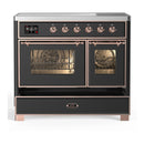 ILVE Majestic III 40-Inch Induction Range with 6 Induction Elements and Triple Glass Door Electric Oven in Matte Graphite with Copper Trim (UMDIB40NR3MGP)