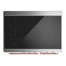 ILVE Majestic III 40-Inch Induction Range with 6 Induction Elements and Triple Glass Door Electric Oven in Matte Graphite with Copper Trim (UMDIB40NR3MGP)