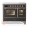 ILVE Majestic III 40-Inch Induction Range with 6 Induction Elements and Triple Glass Door Electric Oven in Matte Graphite with Copper Trim (UMDIB40NR3MGP)