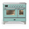 ILVE Majestic III 40-Inch Induction Range with 6 Induction Elements and Triple Glass Door Electric Oven in Mediterranean Mint with Chrome Trim (UMDIB40NR3MMC)