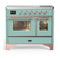 ILVE Majestic III 40-Inch Induction Range with 6 Induction Elements and Triple Glass Door Electric Oven in Mediterranean Mint with Copper Trim (UMDIB40NR3MMP)
