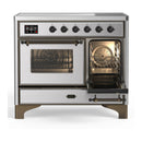ILVE Majestic III 40-Inch Induction Range with 6 Induction Elements and Triple Glass Door Electric Oven in Stainless Steel with Burnished Trim (UMDIB40NR3SSB)