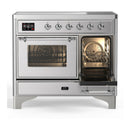 ILVE Majestic III 40-Inch Induction Range with 6 Induction Elements and Triple Glass Door Electric Oven in Stainless Steel with Chrome Trim (UMDIB40NR3SSC)