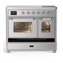 ILVE Majestic III 40-Inch Induction Range with 6 Induction Elements and Triple Glass Door Electric Oven in Stainless Steel with Chrome Trim (UMDIB40NR3SSC)