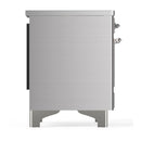 ILVE Majestic III 40-Inch Induction Range with 6 Induction Elements and Triple Glass Door Electric Oven in Stainless Steel with Chrome Trim (UMDIB40NR3SSC)