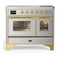 ILVE Majestic III 40-Inch Induction Range with 6 Induction Elements and Triple Glass Door Electric Oven in Stainless Steel with Brass Trim (UMDIB40NR3SSG)