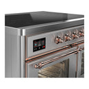 ILVE Majestic III 40-Inch Induction Range with 6 Induction Elements and Triple Glass Door Electric Oven in Stainless Steel with Copper Trim (UMDIB40NR3SSP)