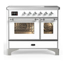 ILVE Majestic III 40-Inch Induction Range with 6 Induction Elements and Triple Glass Door Electric Oven in White with Chrome Trim (UMDIB40NR3WHC)
