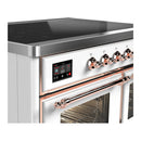 ILVE Majestic III 40-Inch Induction Range with 6 Induction Elements and Triple Glass Door Electric Oven in White with Copper Trim (UMDIB40NR3WHP)
