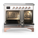 ILVE Majestic III 40-Inch Induction Range with 6 Induction Elements and Triple Glass Door Electric Oven in White with Copper Trim (UMDIB40NR3WHP)