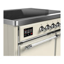 ILVE Majestic III 40-Inch Induction Range with 6 Induction Elements and Solid Door Electric Oven in Antique White with Chrome Trim (UMDIB40QNR3AWC)