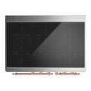 ILVE Majestic III 40-Inch Induction Range with 6 Induction Elements and Solid Door Electric Oven in Antique White with Copper Trim (UMDIB40QNR3AWP)