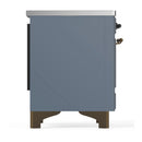 ILVE Majestic III 40-Inch Induction Range with 6 Induction Elements and Solid Door Electric Oven in Blue Grey with Burnished Trim (UMDIB40QNR3BGB)