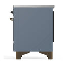 ILVE Majestic III 40-Inch Induction Range with 6 Induction Elements and Solid Door Electric Oven in Blue Grey with Burnished Trim (UMDIB40QNR3BGB)