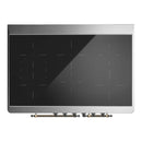 ILVE Majestic III 40-Inch Induction Range with 6 Induction Elements and Solid Door Electric Oven in Blue Grey with Burnished Trim (UMDIB40QNR3BGB)