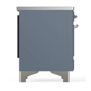 ILVE Majestic III 40-Inch Induction Range with 6 Induction Elements and Solid Door Electric Oven in Blue Grey with Chrome Trim (UMDIB40QNR3BGC)