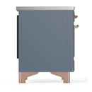 ILVE Majestic III 40-Inch Induction Range with 6 Induction Elements and Solid Door Electric Oven in Blue Grey with Copper Trim (UMDIB40QNR3BGP)