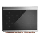 ILVE Majestic III 40-Inch Induction Range with 6 Induction Elements and Solid Door Electric Oven in Blue Grey with Copper Trim (UMDIB40QNR3BGP)