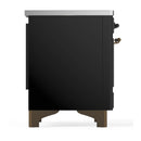 ILVE Majestic III 40-Inch Induction Range with 6 Induction Elements and Solid Door Electric Oven in Glossy Black with Burnished Trim (UMDIB40QNR3BKB)