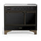 ILVE Majestic III 40-Inch Induction Range with 6 Induction Elements and Solid Door Electric Oven in Glossy Black with Burnished Trim (UMDIB40QNR3BKB)