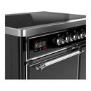 ILVE Majestic III 40-Inch Induction Range with 6 Induction Elements and Solid Door Electric Oven in Glossy Black with Chrome Trim (UMDIB40QNR3BKC)