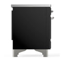 ILVE Majestic III 40-Inch Induction Range with 6 Induction Elements and Solid Door Electric Oven in Glossy Black with Chrome Trim (UMDIB40QNR3BKC)