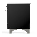 ILVE Majestic III 40-Inch Induction Range with 6 Induction Elements and Solid Door Electric Oven in Glossy Black with Chrome Trim (UMDIB40QNR3BKC)