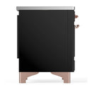 ILVE Majestic III 40-Inch Induction Range with 6 Induction Elements and Solid Door Electric Oven in Glossy Black with Copper Trim (UMDIB40QNR3BKP)