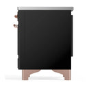 ILVE Majestic III 40-Inch Induction Range with 6 Induction Elements and Solid Door Electric Oven in Glossy Black with Copper Trim (UMDIB40QNR3BKP)