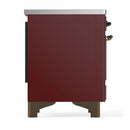 ILVE Majestic III 40-Inch Induction Range with 6 Induction Elements and Solid Door Electric Oven in Burgundy with Burnished Trim (UMDIB40QNR3BUB)