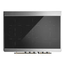 ILVE Majestic III 40-Inch Induction Range with 6 Induction Elements and Solid Door Electric Oven in Burgundy with Burnished Trim (UMDIB40QNR3BUB)