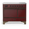 ILVE Majestic III 40-Inch Induction Range with 6 Induction Elements and Solid Door Electric Oven in Burgundy with Burnished Trim (UMDIB40QNR3BUB)
