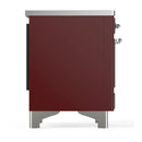 ILVE Majestic III 40-Inch Induction Range with 6 Induction Elements and Solid Door Electric Oven in Burgundy with Chrome Trim (UMDIB40QNR3BUC)