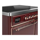 ILVE Majestic III 40-Inch Induction Range with 6 Induction Elements and Solid Door Electric Oven in Burgundy with Copper Trim (UMDIB40QNR3BUP)