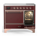 ILVE Majestic III 40-Inch Induction Range with 6 Induction Elements and Solid Door Electric Oven in Burgundy with Copper Trim (UMDIB40QNR3BUP)