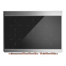 ILVE Majestic III 40-Inch Induction Range with 6 Induction Elements and Solid Door Electric Oven in Burgundy with Copper Trim (UMDIB40QNR3BUP)