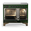 ILVE Majestic III 40-Inch Induction Range with 6 Induction Elements and Solid Door Electric Oven in Emerald Green with Burnished Trim (UMDIB40QNR3EGB)
