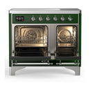 ILVE Majestic III 40-Inch Induction Range with 6 Induction Elements and Solid Door Electric Oven in Emerald Green with Chrome Trim (UMDIB40QNR3EGC)