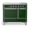 ILVE Majestic III 40-Inch Induction Range with 6 Induction Elements and Solid Door Electric Oven in Emerald Green with Chrome Trim (UMDIB40QNR3EGC)