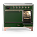 ILVE Majestic III 40-Inch Induction Range with 6 Induction Elements and Solid Door Electric Oven in Emerald Green with Copper Trim (UMDIB40QNR3EGP)