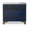 ILVE Majestic III 40-Inch Induction Range with 6 Induction Elements and Solid Door Electric Oven in Mightnight Blue with Burnished Trim (UMDIB40QNR3MBB)