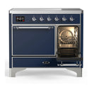 ILVE Majestic III 40-Inch Induction Range with 6 Induction Elements and Solid Door Electric Oven in Mightnight Blue with Chrome Trim (UMDIB40QNR3MBC)