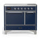 ILVE Majestic III 40-Inch Induction Range with 6 Induction Elements and Solid Door Electric Oven in Mightnight Blue with Chrome Trim (UMDIB40QNR3MBC)