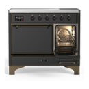 ILVE Majestic III 40-Inch Induction Range with 6 Induction Elements and Solid Door Electric Oven in Matte Graphite with Burnished Trim (UMDIB40QNR3MGB)
