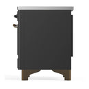 ILVE Majestic III 40-Inch Induction Range with 6 Induction Elements and Solid Door Electric Oven in Matte Graphite with Burnished Trim (UMDIB40QNR3MGB)