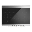 ILVE Majestic III 40-Inch Induction Range with 6 Induction Elements and Solid Door Electric Oven in Matte Graphite with Burnished Trim (UMDIB40QNR3MGB)