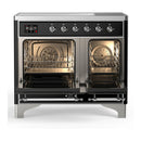 ILVE Majestic III 40-Inch Induction Range with 6 Induction Elements and Solid Door Electric Oven in Matte Graphite with Chrome Trim (UMDIB40QNR3MGC)