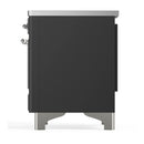 ILVE Majestic III 40-Inch Induction Range with 6 Induction Elements and Solid Door Electric Oven in Matte Graphite with Chrome Trim (UMDIB40QNR3MGC)