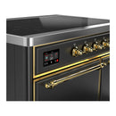 ILVE Majestic III 40-Inch Induction Range with 6 Induction Elements and Solid Door Electric Oven in Matte Graphite with Brass Trim (UMDIB40QNR3MGG)